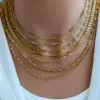 Gold Plated Titanium Steel O-Link Box Chain Side Body Link Bead Necklace Twisted Chain Clavicle Chain Bare Chain Fashion Personality