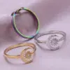 Wholesale PVD Coated Real Gold Plated 18K Gold Sun 304 Stainless Steel Simple Style Waterproof Non Tarnish Rings