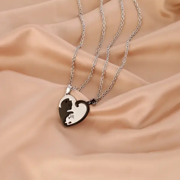 Wholesale Jewelry Simple Style Cat 304 Stainless Steel Polishing Pendant Necklace