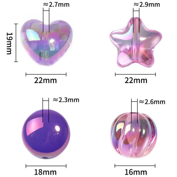 oly-a99aa18c22ebd5e4f2dba36078f57302 Wholesale High Transparent Acrylic Love Five-pointed Star Beaded Pumpkin Lantern Beads DIY Mobile Phone Chain Keychain Jewelry Accessories