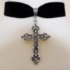 Wholesale Velvet Belt Cross Necklace Faith Bless Lucky Peace Cross Necklace Cross Border Jewelry