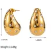 1 Pair Simple Style Water oplets Inlay Stainless Steel Zircon Ear Studs