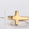 Wholesale Real Gold Plated Cross 304 Stainless Steel Simple Style Waterproof Non Tarnish Rings