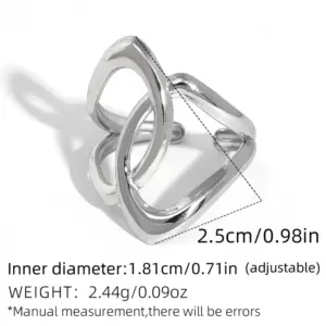 Silver / adjustable / 1 Piece Geometric Ring