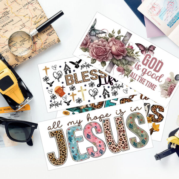 Wholesale Leopard print pattern 16oz glass crystal sticker