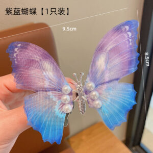 Purple and blue butterfly hairpin