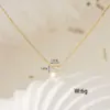 Wholesale 304 Stainless Steel Solid Color PVD Coated Pearl 18K Real Gold Plated Simple Style Classic Style Waterproof Non Tarnish Micro Super Whisper Thin Chain Lobster Trigger Clasp Closure Gold Pendant Necklace
