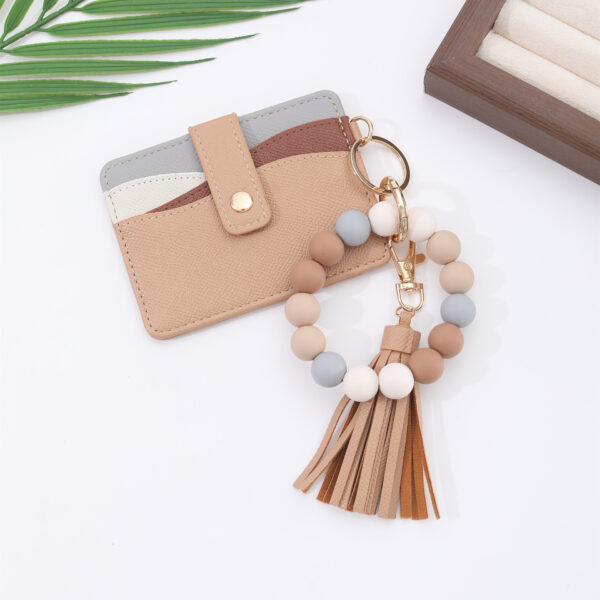 Wholesale Silicone Bead Bracelet Keychain