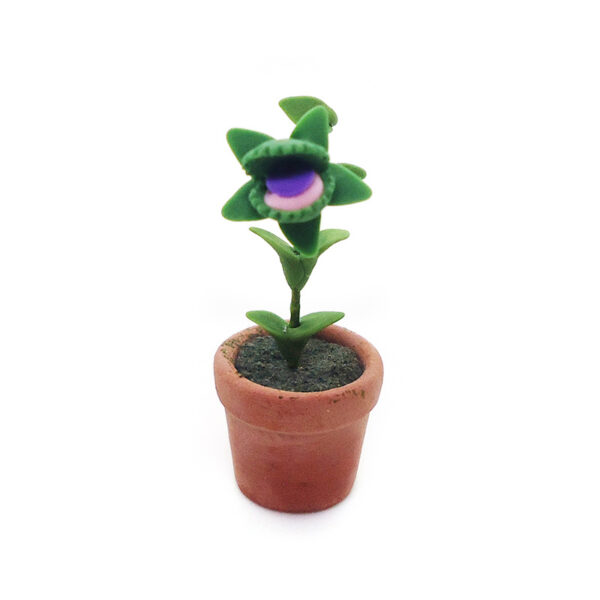 Wholesale 1:12 dollhouse accessories dollhouse mini clay flower cannibal flower model decoration artificial flower landscape