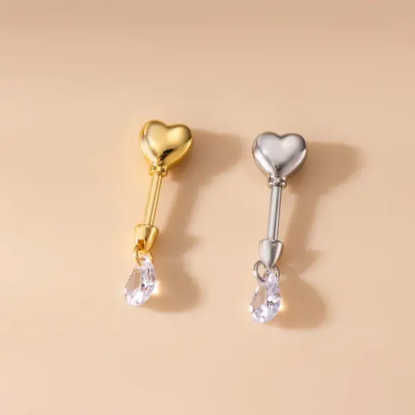 1 Piece Ear Cartilage Rings & Studs Fashion Heart Shape Butterfly 316L Stainless Steel Copper Waterproof Non Tarnish Surgical Steel Zircon