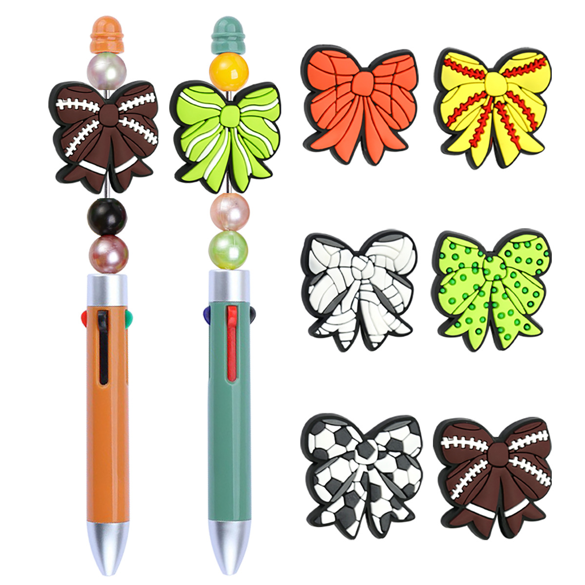 Wholesale DIY Bow Beaded Pen Jewelry Soft Rubber Beaded Aessories