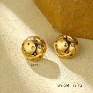 Big round Gold Earrings / 18K