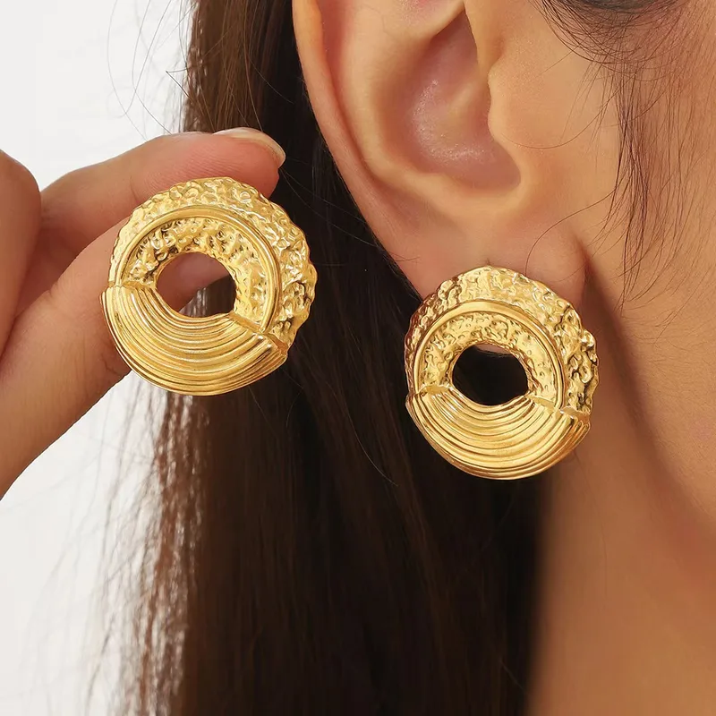 Wholesale 1 Pair Vintage Style Sweet Classic Style Irregular Geometric Irregular 304 Stainless Steel Imitation Gold Electroplating Ear Studs