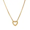 PVD Coated 18K Gold Plated Conch Heart Shape Flower 201 Stainless Steel 304 Retro Classic Style Waterproof Non Tarnish Pendant Necklace