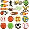 Wholesale Grit Embroidered Cloth Sticker Basketball Towel Embroidered Patch Bag Decoration Football Embroidered Chapter Chenille Football