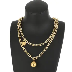 Gold Necklace Kn200872-Z