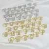 Wholesale Brass Irregular Plating Letter Zircon Adjustable Ring