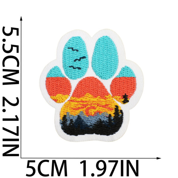 Wholesale Xiao Tian Art Claw Embroidery Cloth Sticker Bag Decoration Computer Embroidery Label Pet Claw Patch Cats Cow