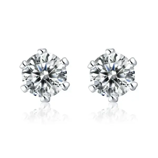 Wholesale 1 Pair Casual Simple Style Geometric Heart Shape Inlay Copper Zircon White Gold Plated Ear Studs