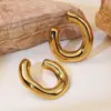 Wholesale 1 Pair Simple Style Classic Style Cool Style Geometric 304 Stainless Steel Imitation Gold Electroplating Ear Studs