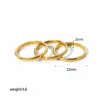 Wholesale PVD Coated Real Gold Plated 18K Gold Circle 304 Stainless Steel Basic Simple Style Waterproof Non Tarnish Rings