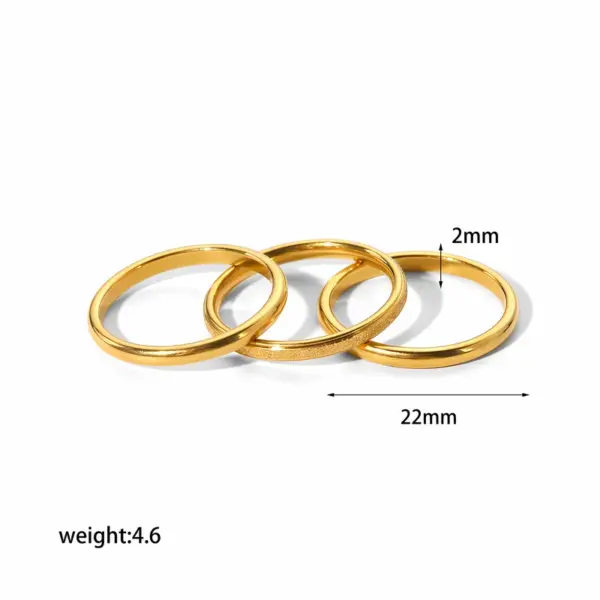 Wholesale PVD Coated Real Gold Plated 18K Gold Circle 304 Stainless Steel Basic Simple Style Waterproof Non Tarnish Rings