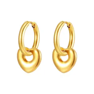 MS-654 Golden Hollow Love Ear Clip