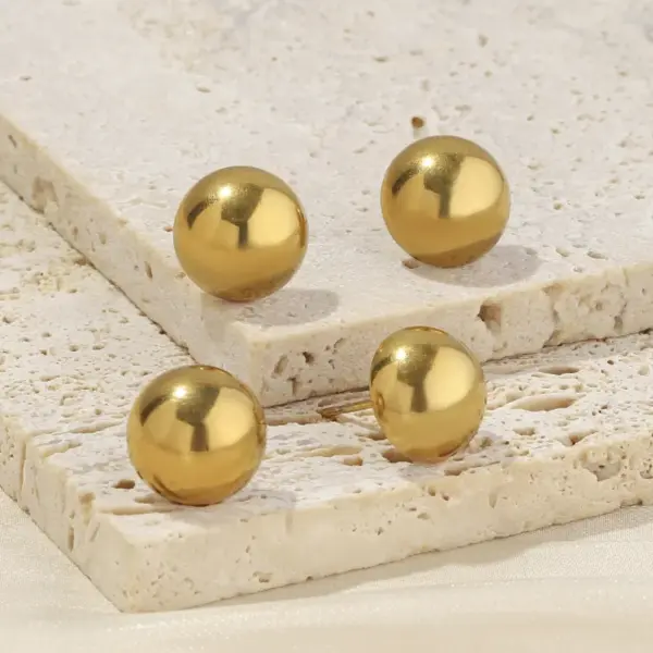 Wholesale PVD Coated Real Gold Plated Solid Color 304 Stainless Steel IG Style Simple Style Waterproof Non Tarnish Ear Studs