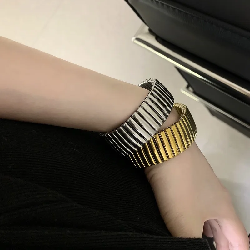 Wholesale Basic Modern Style Solid Color Titanium Steel Plating Bangle