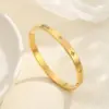 PVD Coated Real Gold Plated 18K Gold Geometric Star Titanium Steel Casual Elegant Waterproof Non Tarnish Titanium Steel Bangle