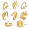 Wholesale PVD Coated 18K Gold Plated Round Eye 304 Stainless Steel Simple Style Classic Style Waterproof Non Tarnish Rings