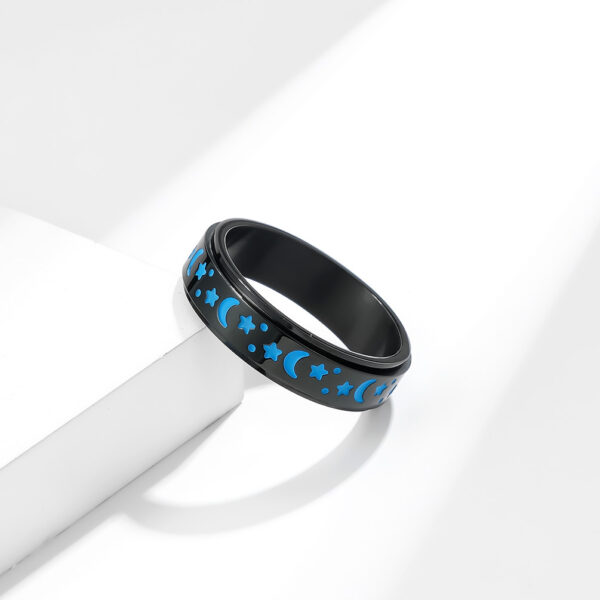 oly-a9f9ad1c0d5f50a885fd7b0b46c3e9a3 Wholesale Star Moon Titanium Steel Rotatable Luminous Ring Decompression Reli Anxiety Stainless Steel Ring for Men and Women