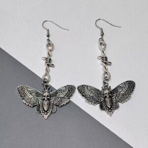 Wholesale European and American Exaggerated Earrings, Retro Gothic Style Thorn Moth Earrings, Halloween Funny Earrings