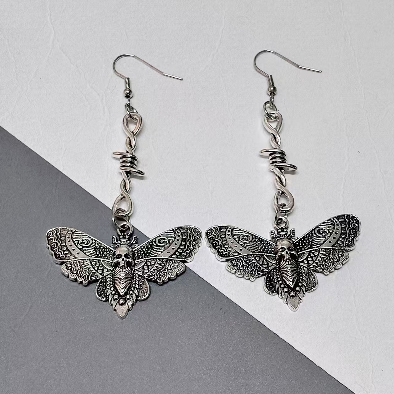 Wholesale European and American Exaerated Earrings, Retro Gothic Style n Moth Earrings, Funny Earrings