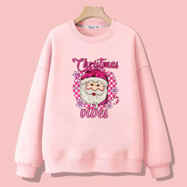 Wholesale Pink cartoon Santa Claus heat transfer pattern