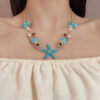 Wholesale Colorful starfish shell pearl necklace