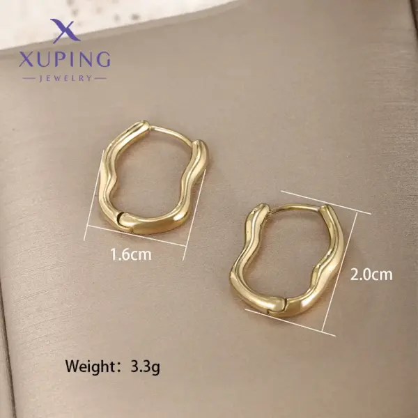 Wholesale 1 Pair XUPING Simple Style Irregular Irregular 304 Stainless Steel 18K Gold Plated Raw Steel Earrings