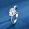 Wholesale Glass Copper Heart Shape Glass IG Style Cute Romantic Silver Rings
