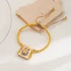 Wholesale Copper 18K Gold Plated Beaded Cross Religious Belief Bracelets