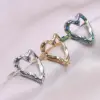 Wholesale PVD Coated Real Gold Plated Heart Shape 304 Stainless Steel Simple Style Waterproof Non Tarnish Rings