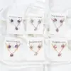 Wholesale Jewelry Fashion Geometric Stainless Steel Artificial Gemstones Earrings Necklace