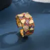 Wholesale Copper 18K Gold Plated Glam Luxurious Classic Style Plating Inlay Irregular Zircon Open Rings