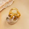 PVD Coated Real Gold Plated 18K Gold Geometric 304 Stainless Steel Retro Simple Style Waterproof Non Tarnish Open Rings