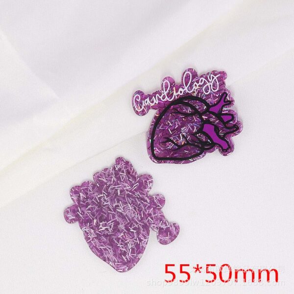 Wholesale cartoon organ medical love bag jewelry acrylic pin DIY