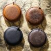 Wholesale Handmade mini measuring tape made of top-grain cowhide crazy horse leather