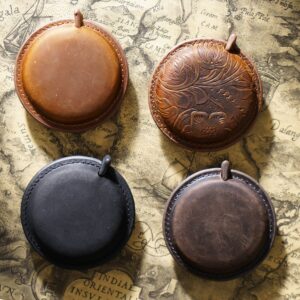 Wholesale Handmade mini measuring tape made of top-grain cowhide crazy horse leather