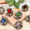 Wholesale Western Regions Princess Oval Rhinestone Through-Hole Beads