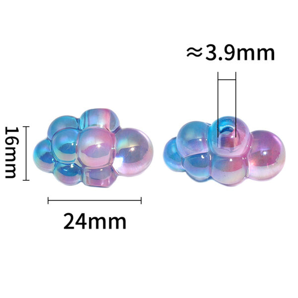 Wholesale acrylic color-transmitting gradient clouds vertical hole beaded diy mobile phone chain keychain aessories beads loose beads