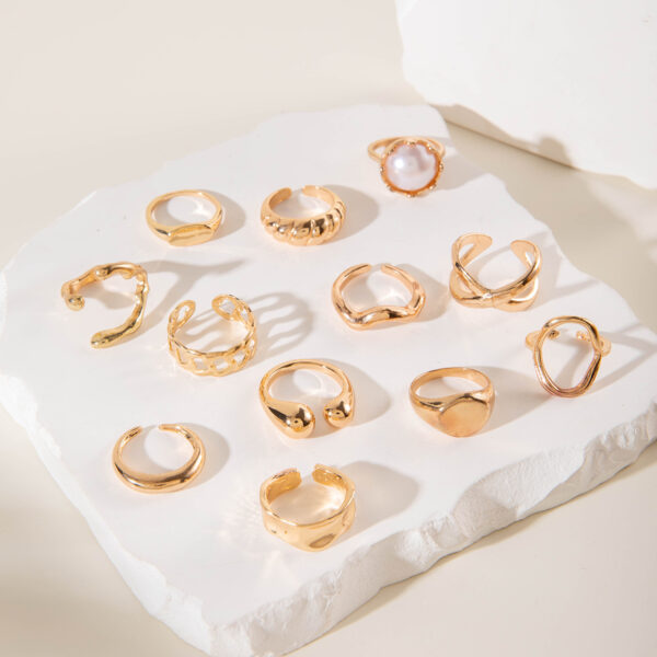 oly-aa164b9b72a22dd1666e876326b8ceba Wholesale Geometric irregular fashion ring set