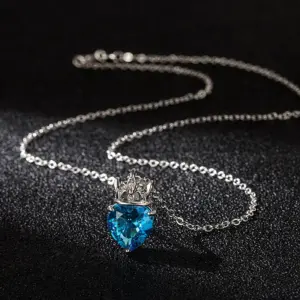 Sapphire Crown Pendant + O-Shaped Chain